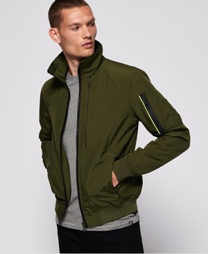 Superdry Moody Light Bomber Férfi Kabát Sötét Khaki | MLOXR9405